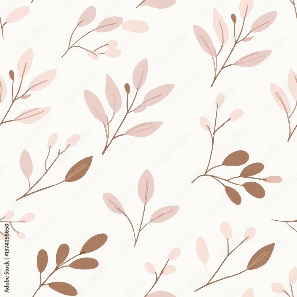 Fototapeta premium Botanical Leaf Pattern Design