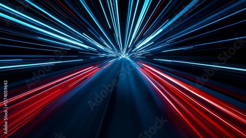 A futuristic aesthetic is characterized by blue lines that connect, forming a network that signifies modern technology and abstract bonds