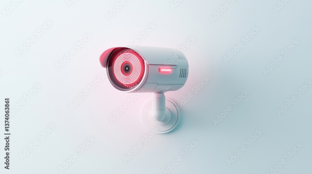 A modern minimalist webcam on a plain white background long title A sleek compact webcam with a red casing stands out against the clean white A modern minimalist webcam on a plain white background long title A sleek compact webcam with a red casing stands out against the clean white