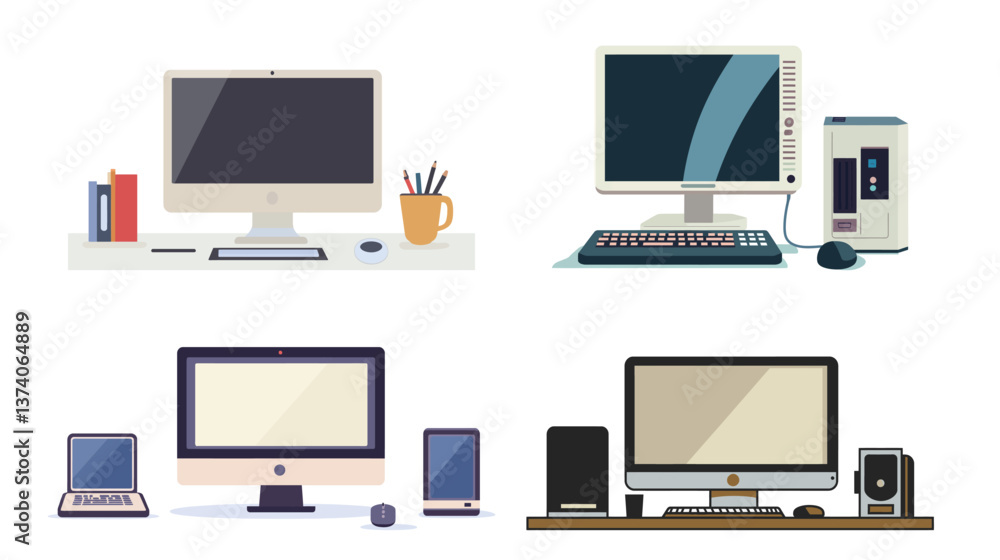 Computer Icon Vector Illustration for Technology and Digital Concepts Computer Icon Vector Illustration for Technology and Digital Concepts