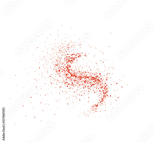 Vivid red chili pepper powder explosion with a realistic splash png textured dust. Perfect for spicy culinary themes, Mexican cuisine, or seasoning designs. Isolated png dynamic vector.