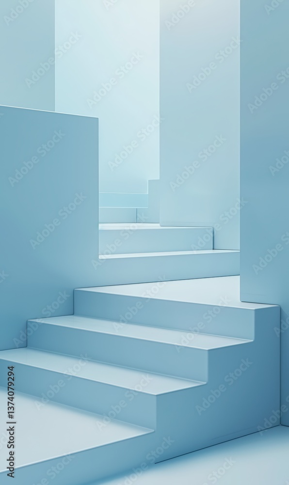 Abstract blue staircase design Abstract blue staircase design