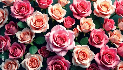 Intricate blooming roses in a repeating pattern , floral, repeat