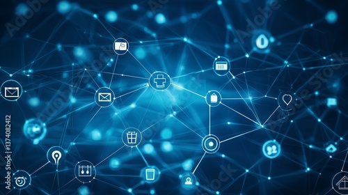A futuristic interface comprising a global network of digital connections and IoT devices
