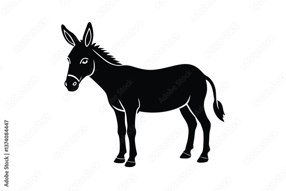 Donkey vector silhouette art Donkey vector silhouette art