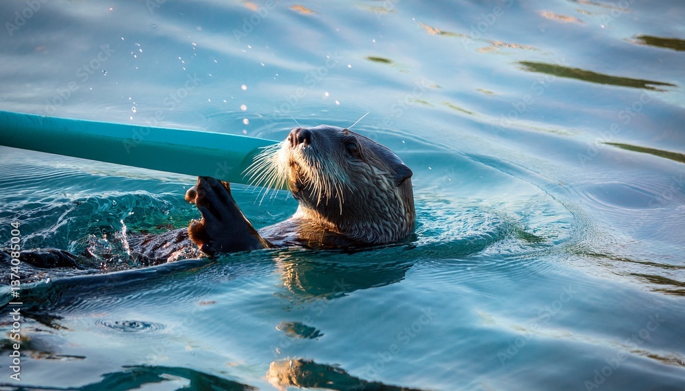 Fototapeta premium 水中にいるラッコ