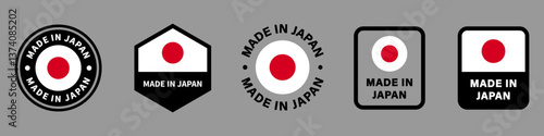 Made in Japan - sticker or stamp for product packaging. Vector isolated on grey background. Free Download Made in Japan - sticker or stamp for product packaging. Vector isolated on grey background. - GFXLoad