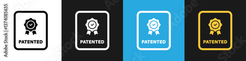 Patented - vector stamp for product isolated on different backgrounds.