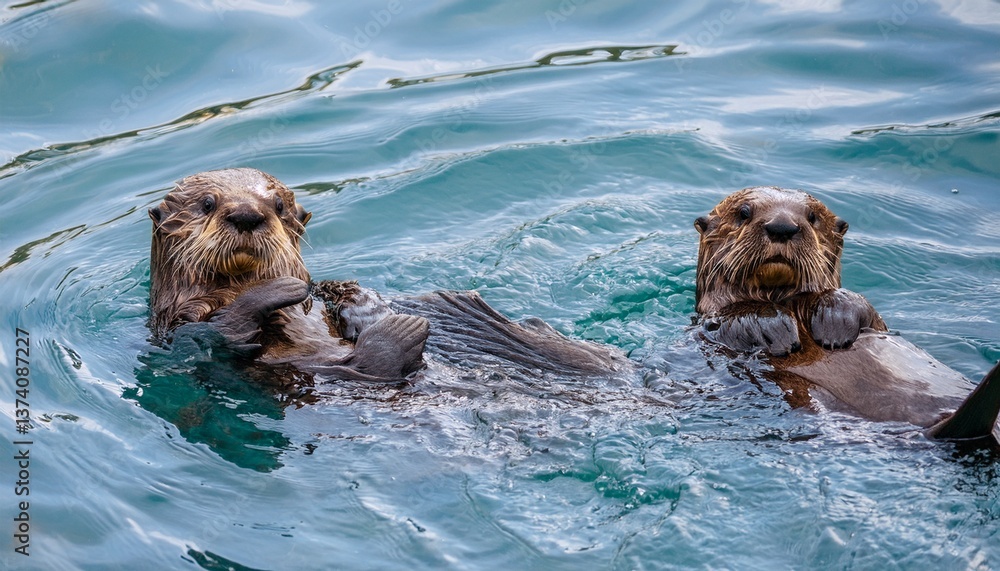 Obraz premium 水中にいるラッコ