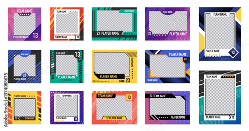 Sport trading card template set