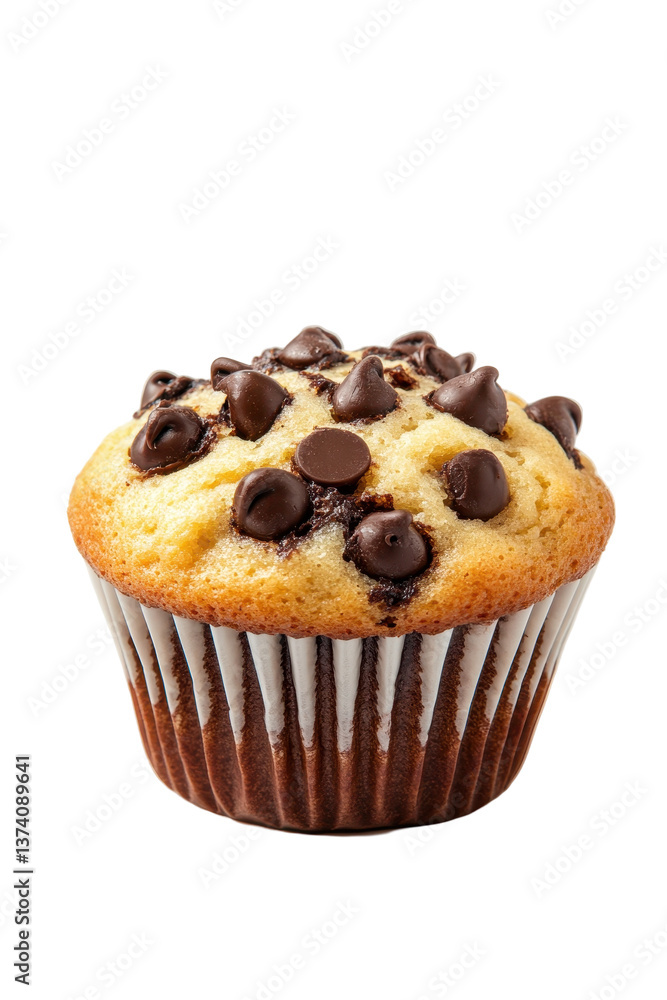 Isolated Chocolate Chip Muffin Isolated Chocolate Chip Muffin