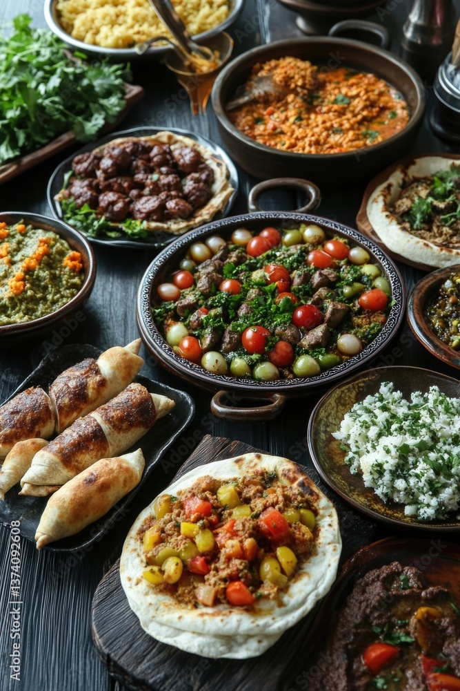 Classic meals from the Middle East highlight a diverse array of tastes and cooking traditions. Classic meals from the Middle East highlight a diverse array of tastes and cooking traditions.