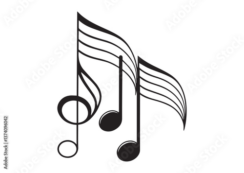 Note music Silhouette Vector