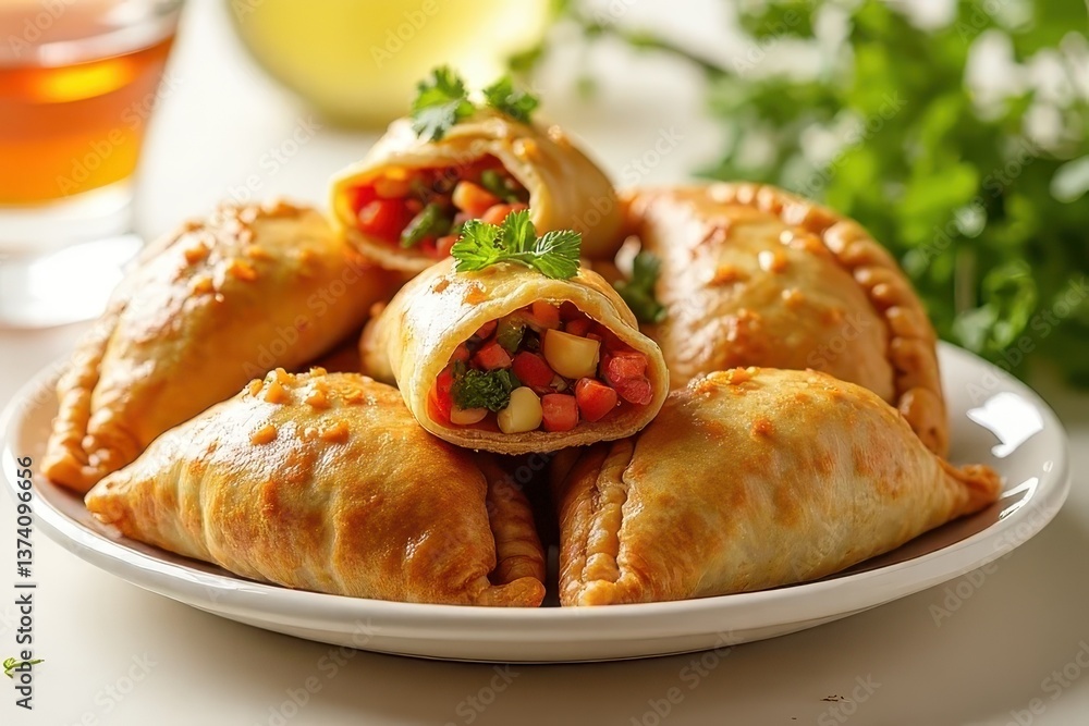 Delightful Vegetable Empanadas with Colorful Filling Delightful Vegetable Empanadas with Colorful Filling