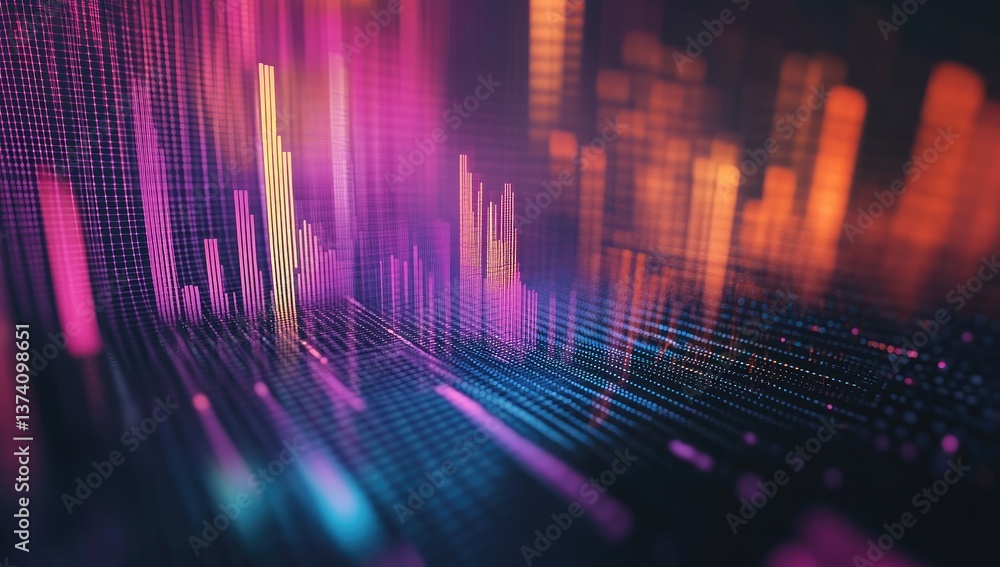Abstract data visualization of market trends Abstract data visualization of market trends