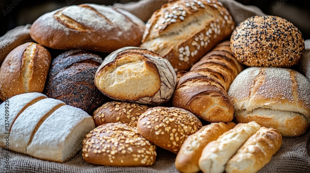Assorted Artisan Breads Crusty Loaves Rolls and Baguettes A Delicious Variety of Baked Goods Assorted Artisan Breads Crusty Loaves Rolls and Baguettes A Delicious Variety of Baked Goods