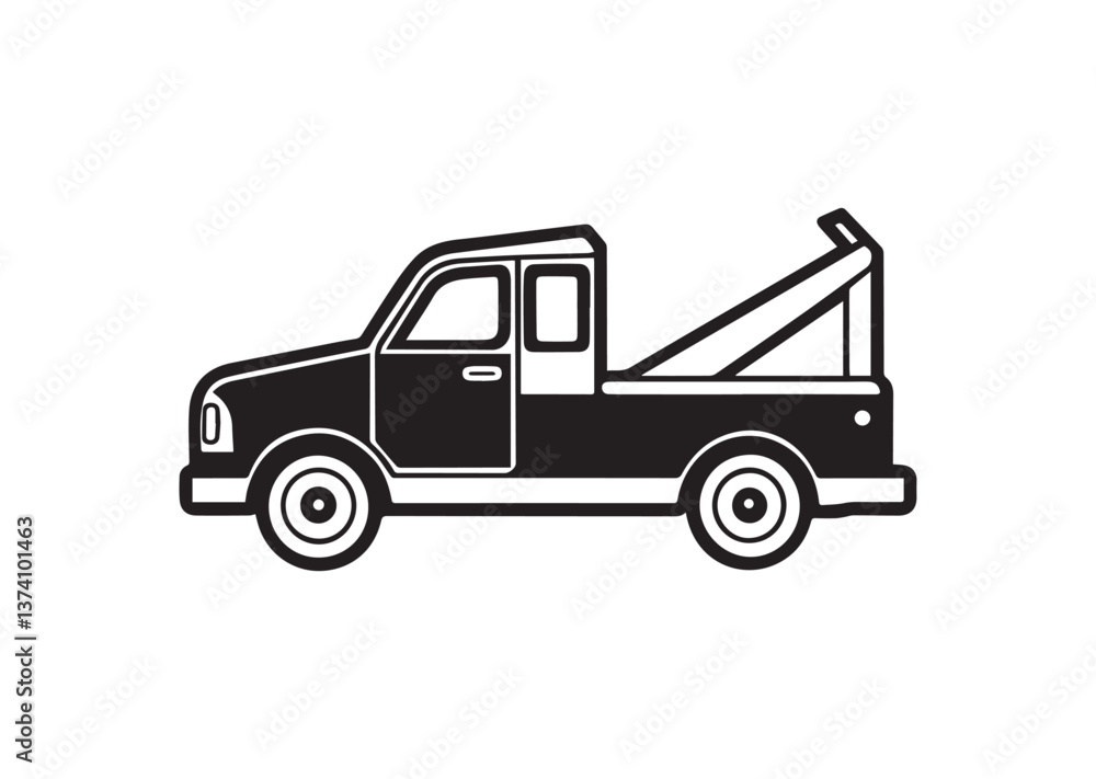 Naklejka premium Tow Truck Silhouette Vector