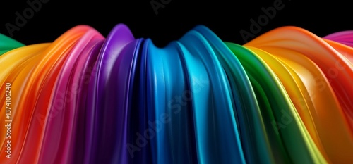 A modern background design featuring an abstract 3D rendering of twisted lines that form a futuristic shape illustration