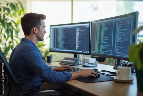 young IT'er working on computer