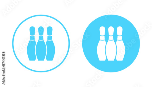 Bowling icon vector. bowling ball and pin sign and symbol.