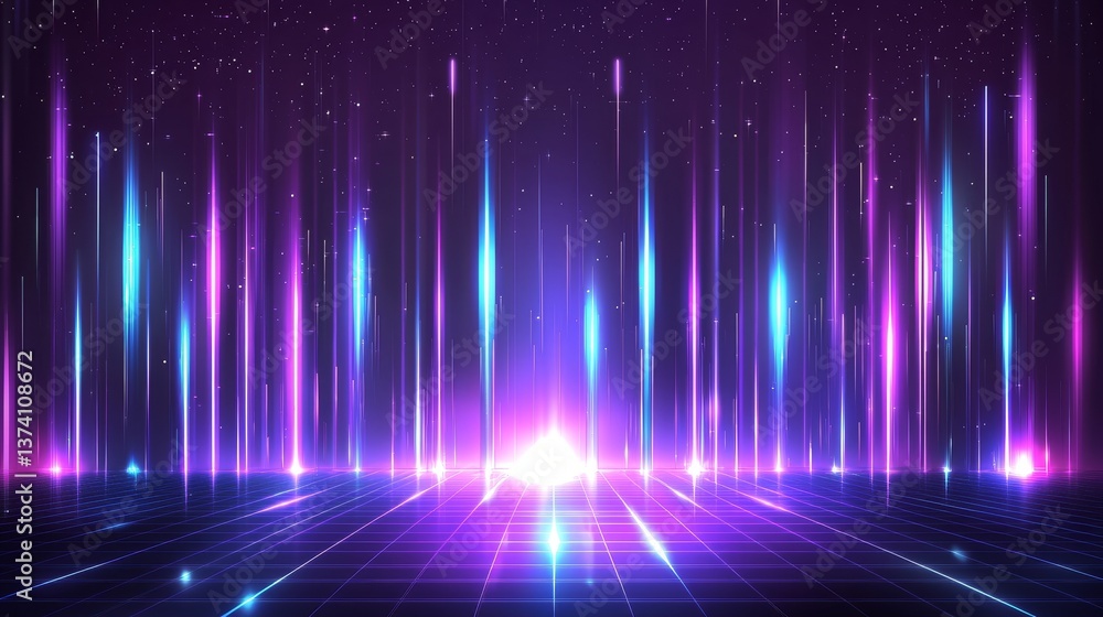 s style background with a retro futuristic theme in 3d illustration s style background with a retro futuristic theme in 3d illustration
