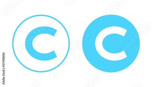 Copyright icon vector. copyright sign and symbol
