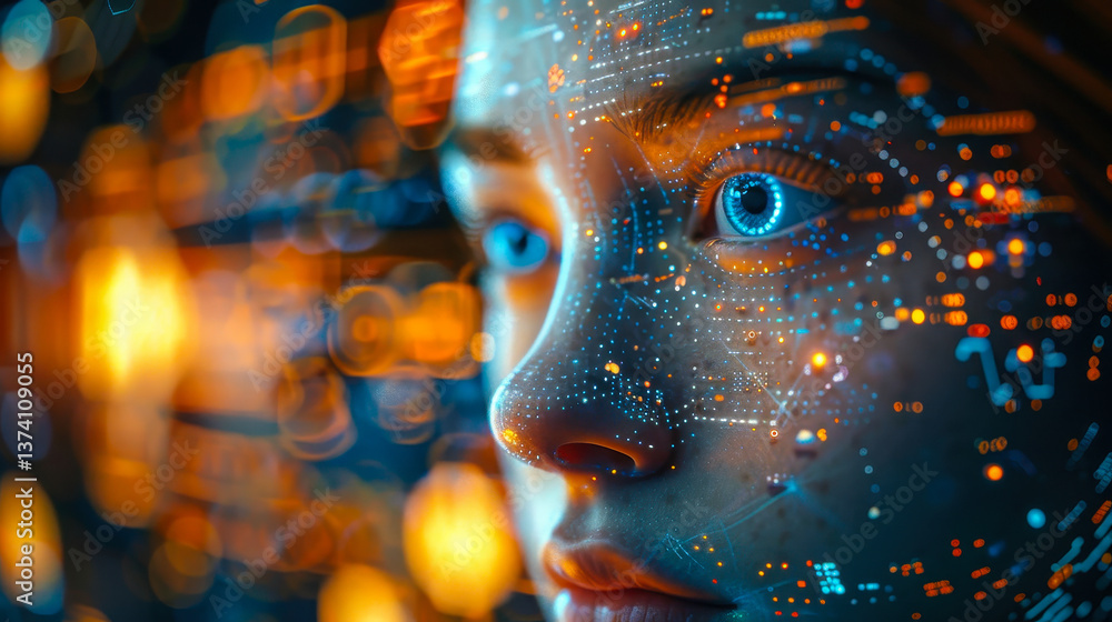 Futuristic Face of AI and Automation: Enhancing Business Efficiency and Productivity with Advanced Artificial Intelligence Imagery Futuristic Face of AI and Automation: Enhancing Business Efficiency and Productivity with Advanced Artificial Intelligence Imagery