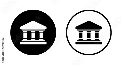 Bank icon logo design. Bank sign and symbol, museum, university