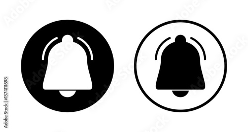 Bell icon logo design. Notification sign and symbol for web site design