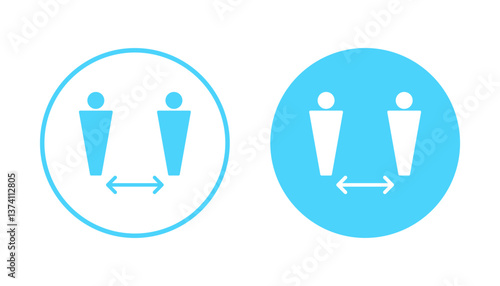 Social distance icon vector. social distancing sign and symbol. self quarantine sign