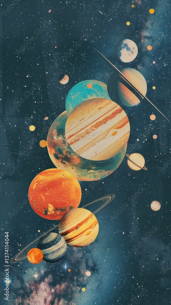 Naklejka premium Planets astronomy universe system.