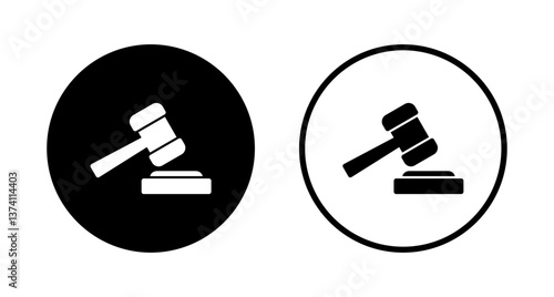 Gavel icon logo design. judge gavel sign and symbol. law icon. auction hammer