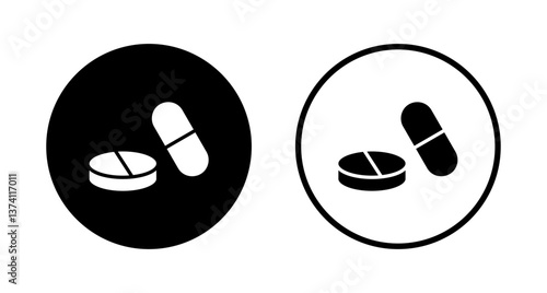 Pills icon logo design. capsule icon. Drug sign and symbol