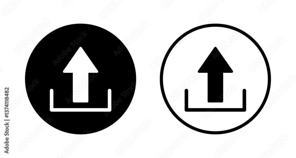 Upload icon logo design. load data sign and symbol Upload icon logo design. load data sign and symbol