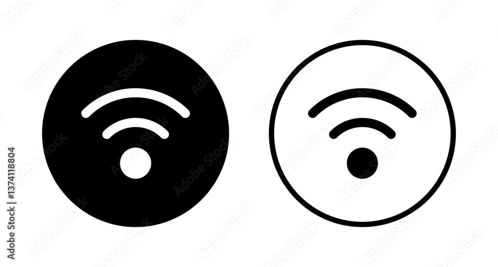 Wifi icon logo design. signal sign and symbol. Wireless icon Wifi icon logo design. signal sign and symbol. Wireless icon