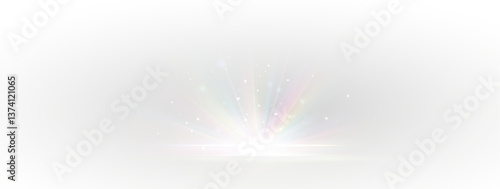 Png crystal star. Crystal ray light, sun shines PNG rainbow red yellow and blue color. Optical fire light effect. Png sparkle shine. Vector lens glare leakage glare reflection effect. Sunlight	
