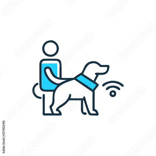 guide dogs service icon - dog with wireless collar  