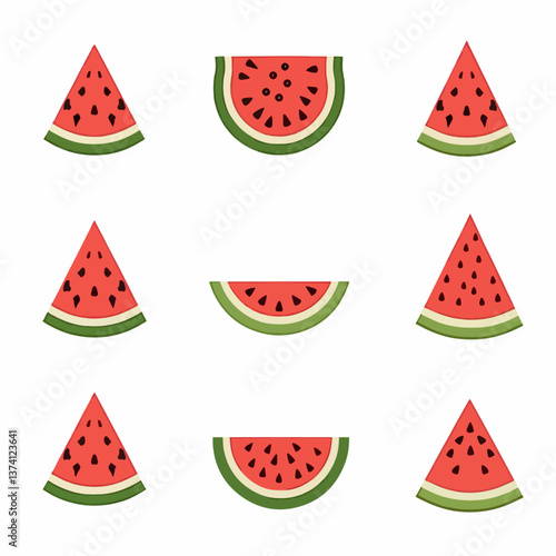Vector illustration of set watermelon