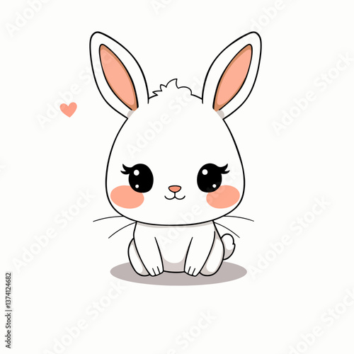 Happy Easter Bunny Vector illustration. Cute Rabbit cartoon character.