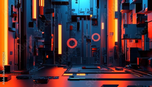 A futuristic neon background featuring abstract ascending lines that glow is a fantastic element for banners, backgrounds, and wallpapers, especially those generated by AI