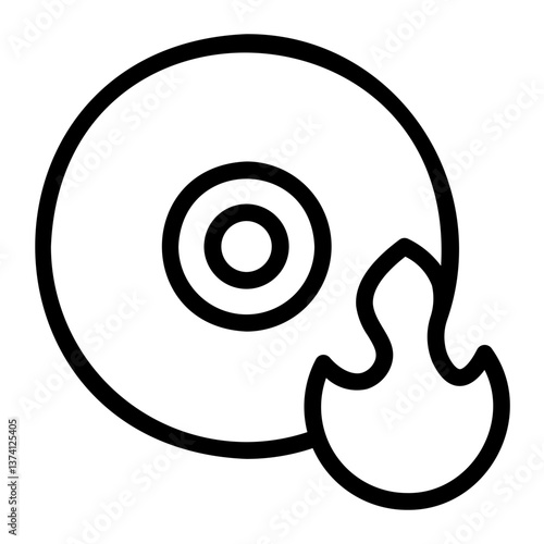 Bild auf Leinwand cd burn line icon