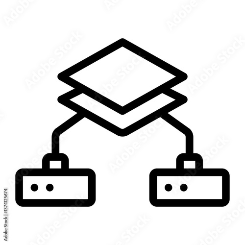 virtualization line icon