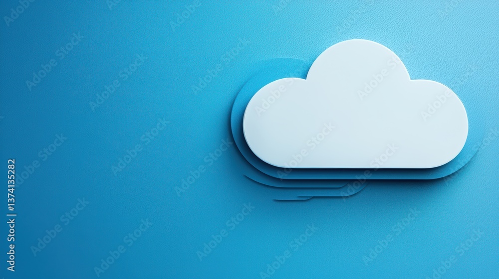 A minimalistic design featuring a white cloud against a blue background, conveying a sense of calm and simplicity in a digital aesthetic. A minimalistic design featuring a white cloud against a blue background, conveying a sense of calm and simplicity in a digital aesthetic.