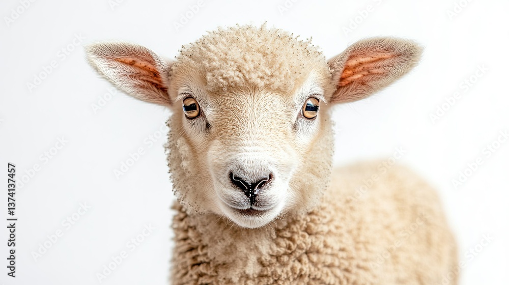 Young sheep looking at the camera, isolated on a transparent background Young sheep looking at the camera, isolated on a transparent background