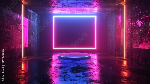 The futuristic area is characterized by a prominent blue screen at its core