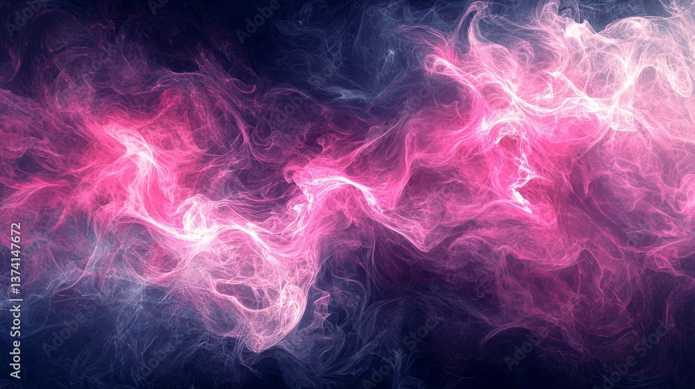 The background of the game features a dark space cloud illuminated by pink neon light and set amidst a purple futuristic mist, creating a 3D spooky vapor cosmos scene