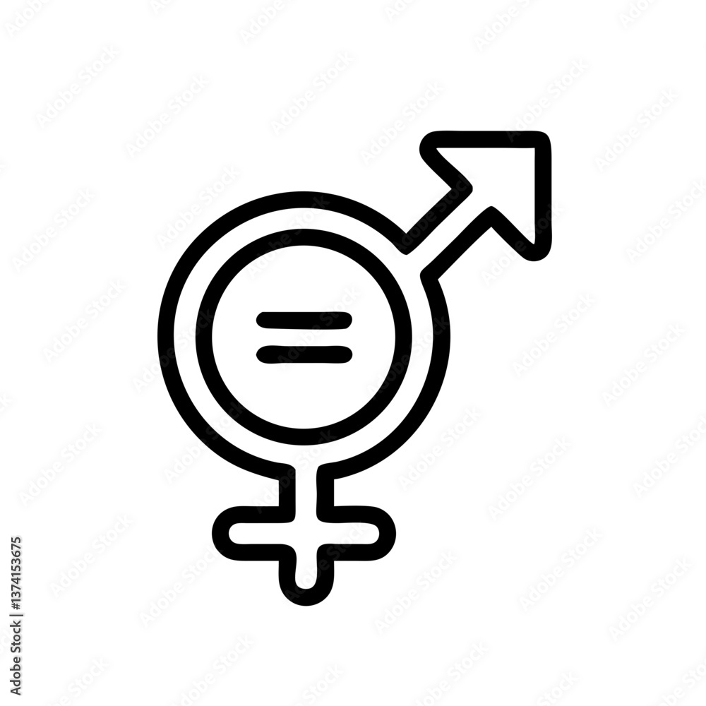 Gender equality symbol in a simple linear design Gender equality symbol in a simple linear design