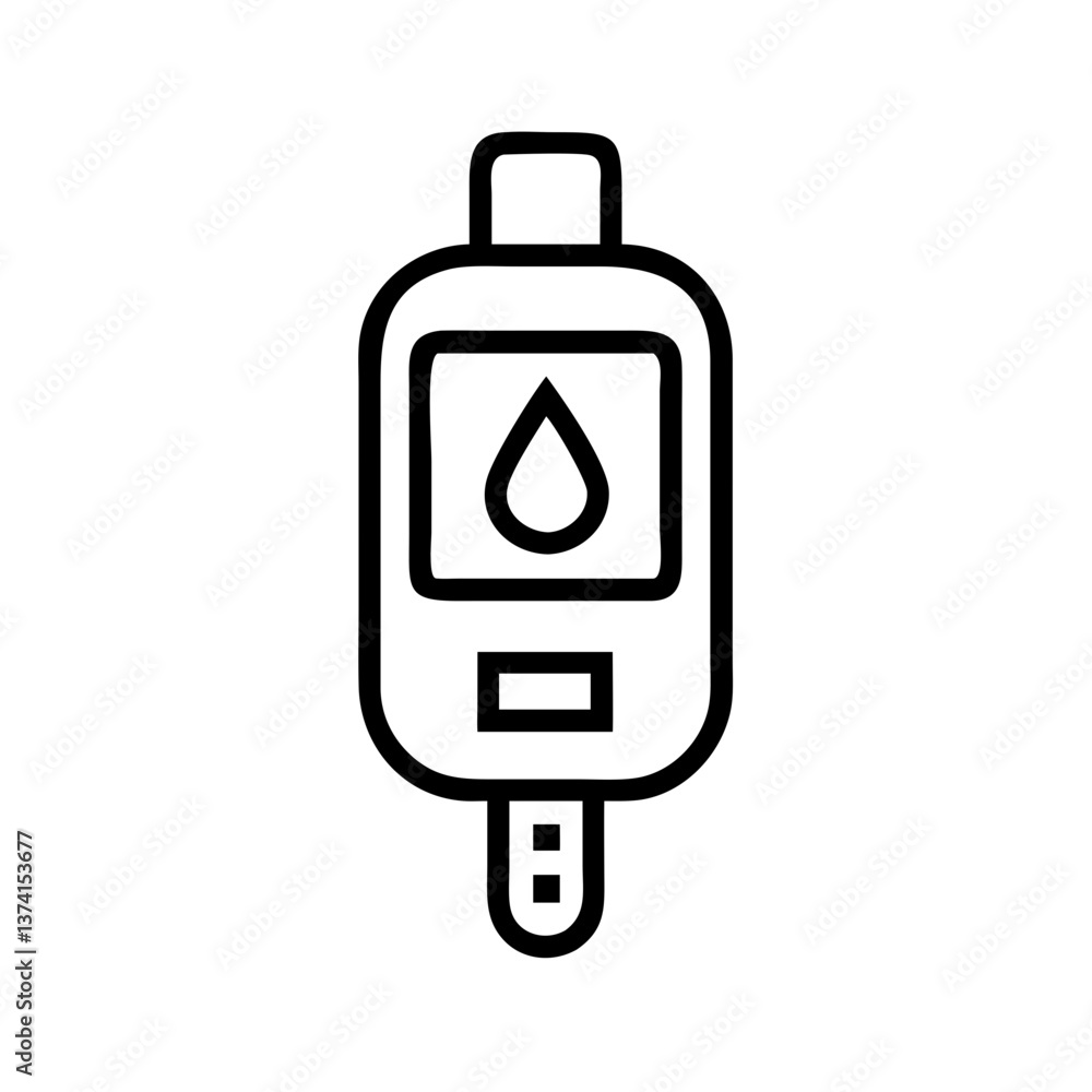 Glucometer in a simple linear design Glucometer in a simple linear design