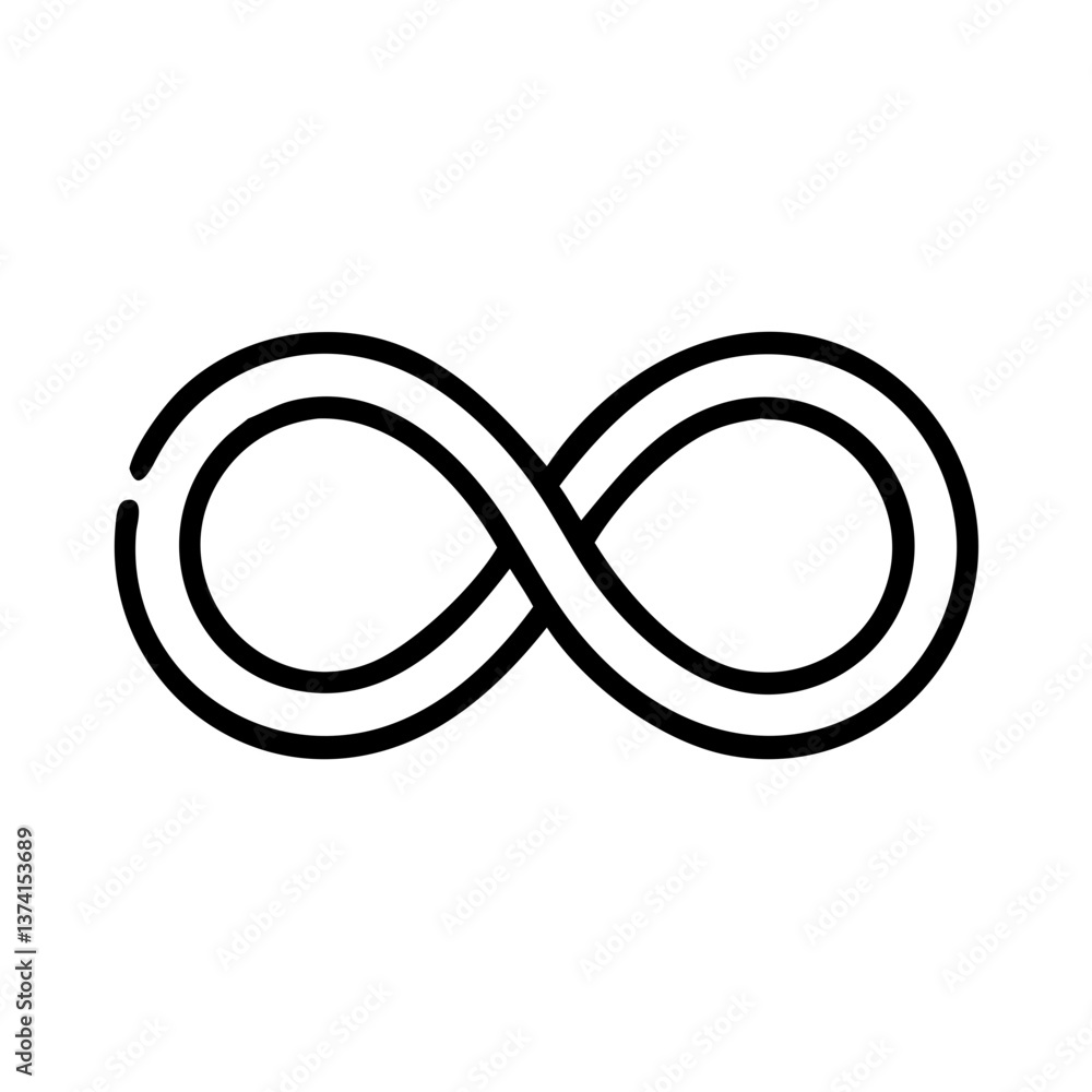 Infinity symbol in a simple linear design Infinity symbol in a simple linear design
