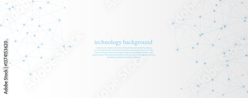 Abstract of blue line connection engineering technology concept, vector on white background